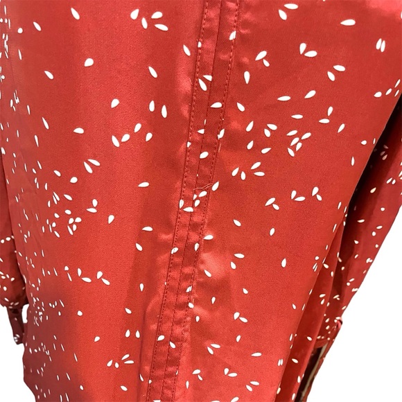 Monday Fun Rust Top with Smocked Shoulders & Lorane Tie 3/4 Length Sleeve - Picture 6 of 9